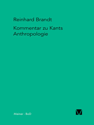 cover image of Kritischer Kommentar zu Kants Anthropologie in pragmatischer Hinsicht (1798)